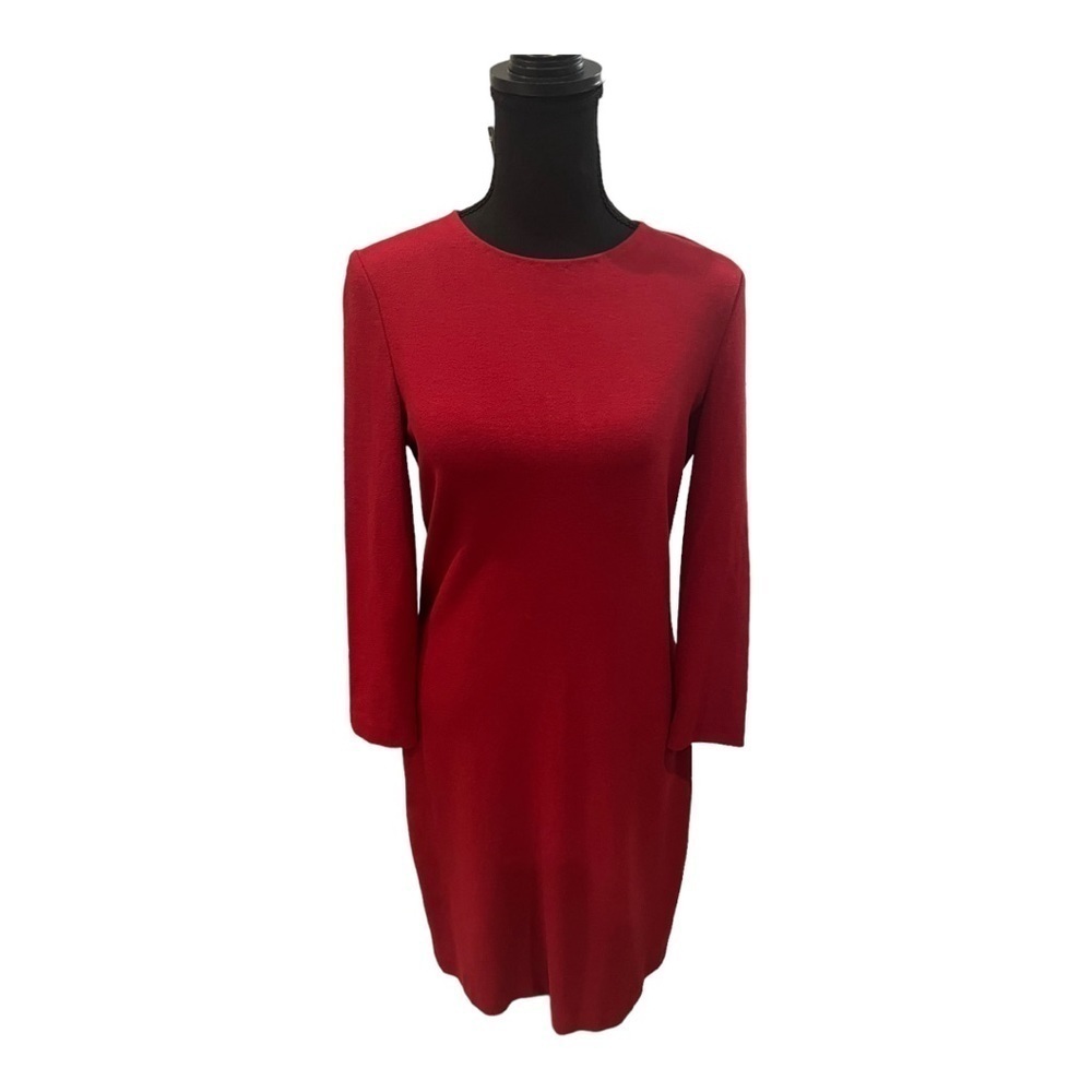 Vince Crimson Red Bouclé Knee Length Dress Size Small - Picture 3 of 13